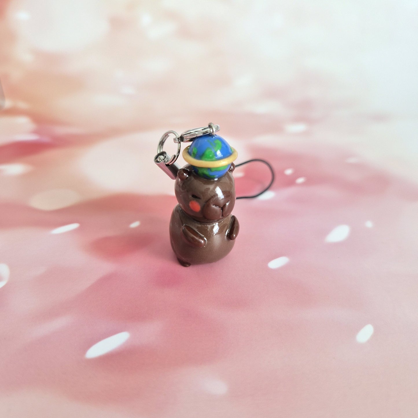 Capybara: Clay Keychain, Charm, Handmade Clay Craft and Resin Charm