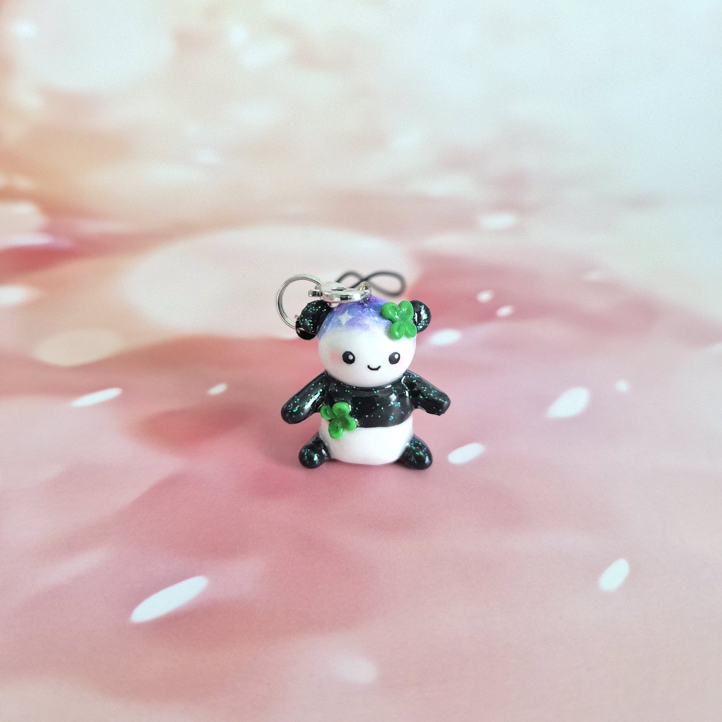 Panda: Clay Keychain, Charm, Handmade Clay Craft and Resin Charm