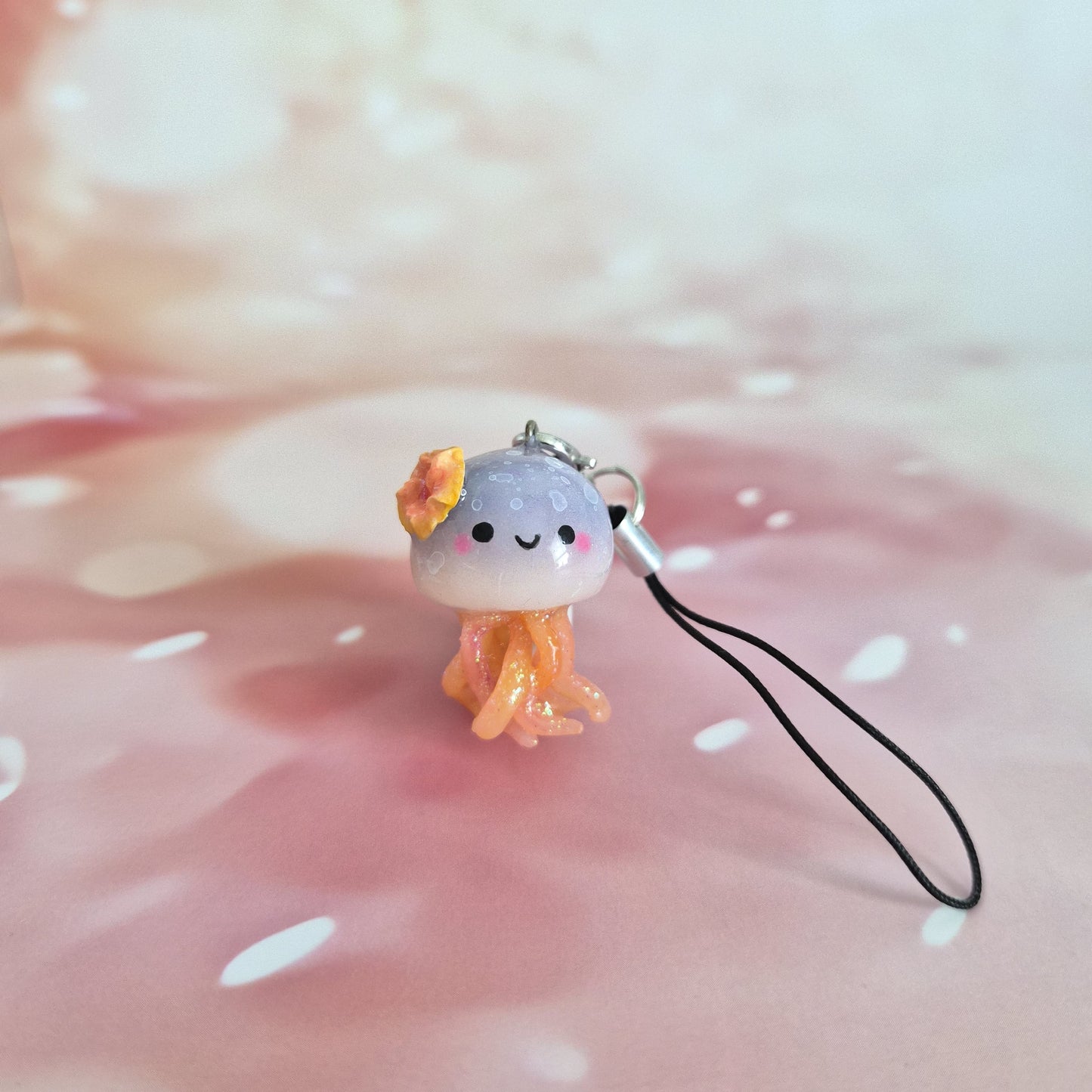 Jellyfish: Clay Keychain, Charm, Handmade Clay Craft and Resin Charm