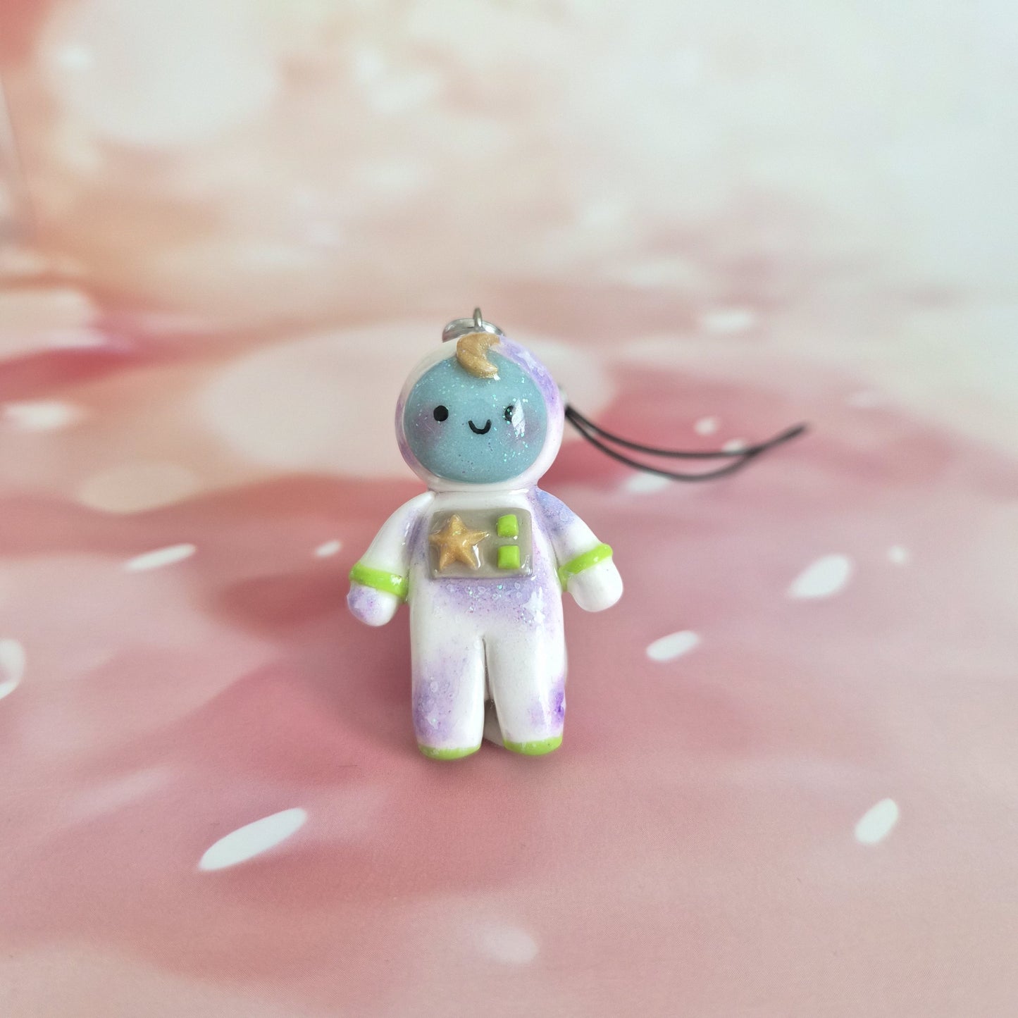 Astronaut: Clay Keychain, Charm, Handmade Clay Craft and Resin Charm