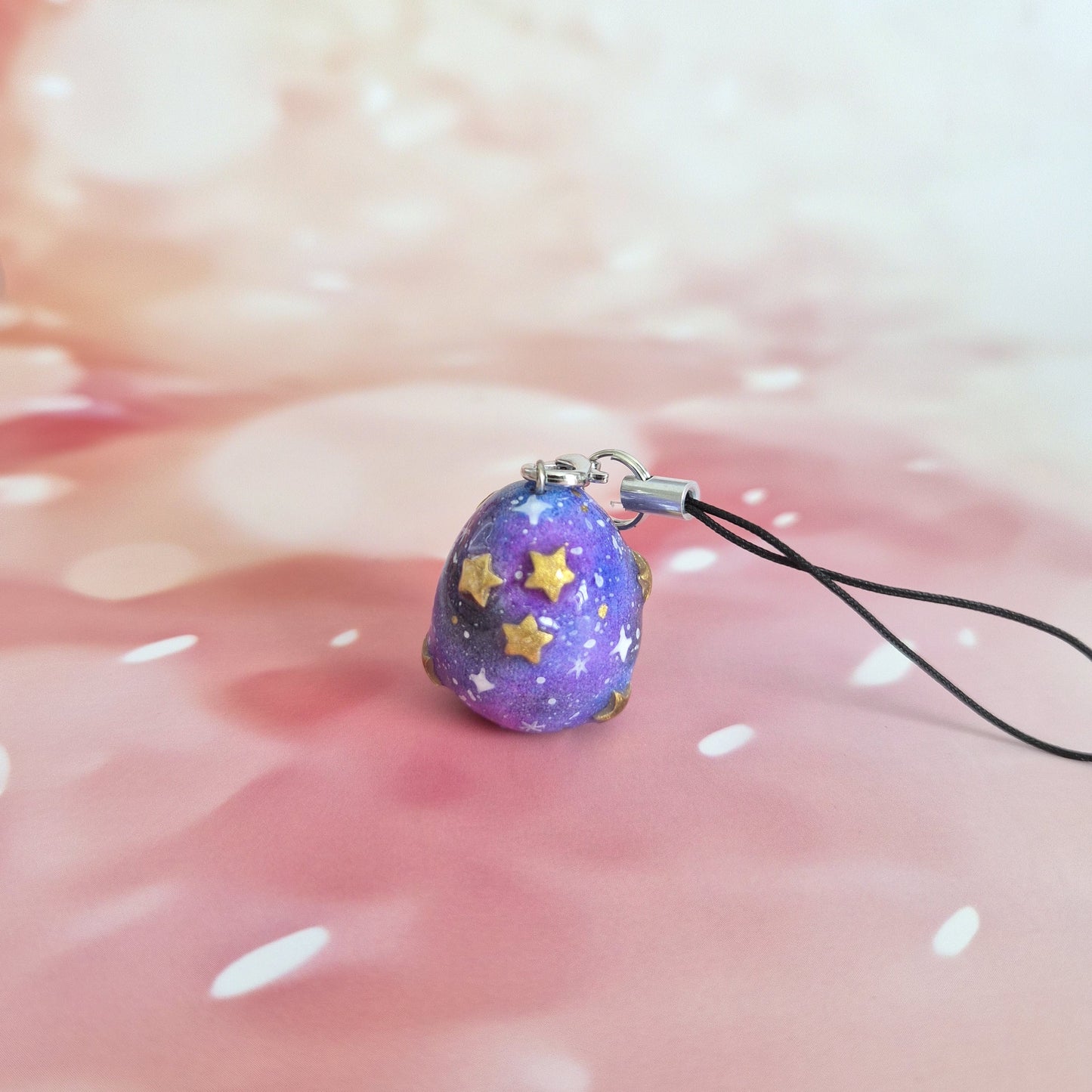 Space Egg: Clay Keychain, Charm, Handmade Clay Craft and Resin Charm