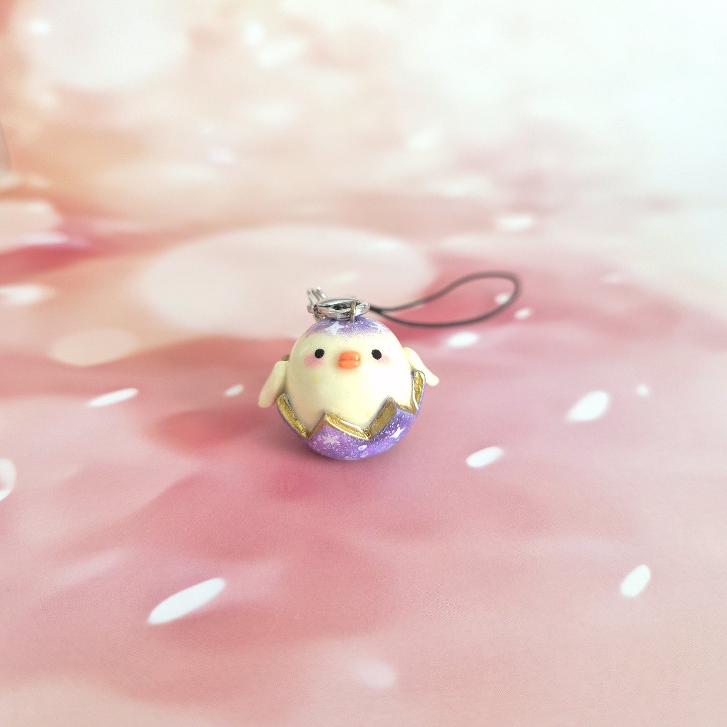 Space Chick: Clay Keychain, Charm, Handmade Clay Craft and Resin Charm