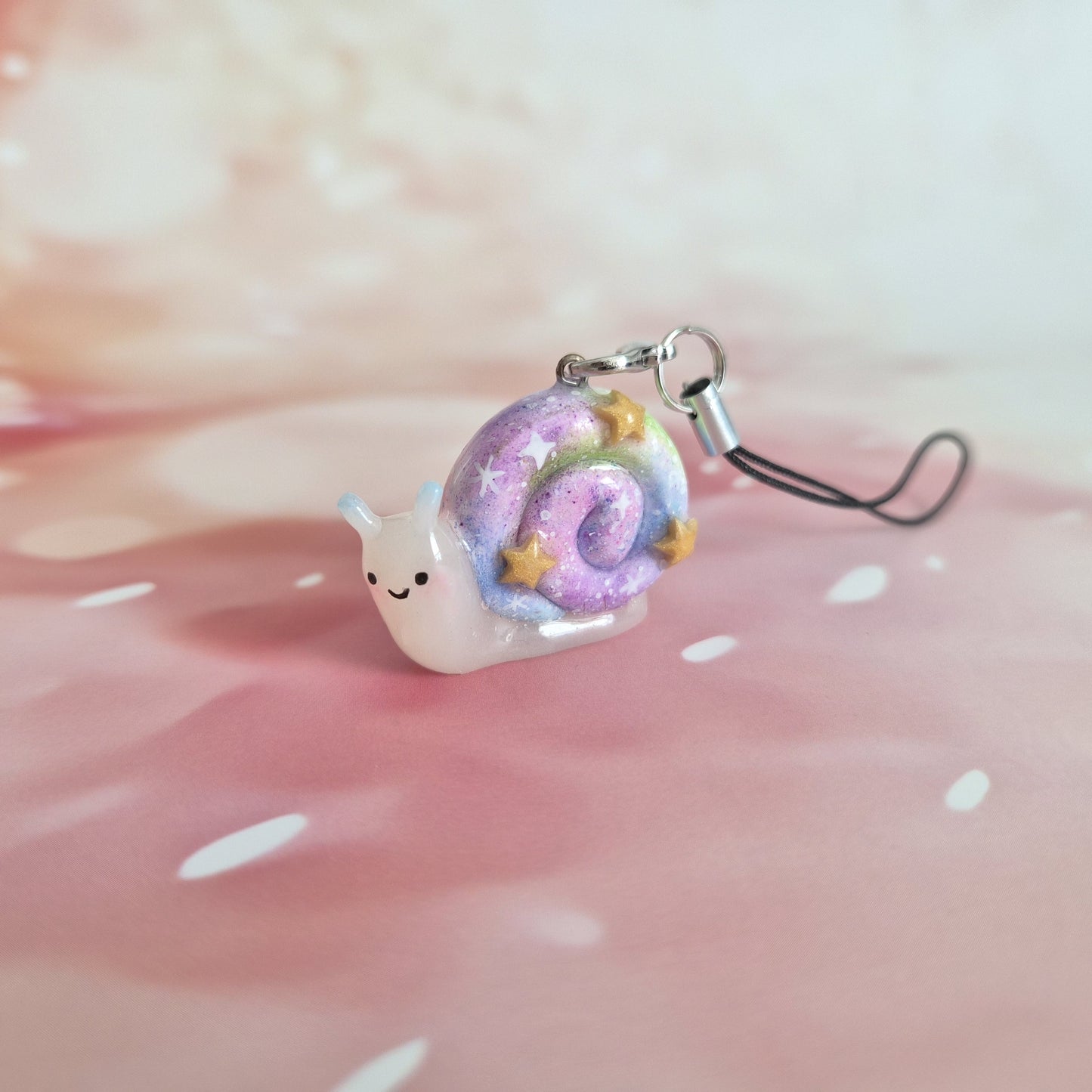 Snail: Clay Keychain, Charm, Handmade Clay Craft and Resin Charm