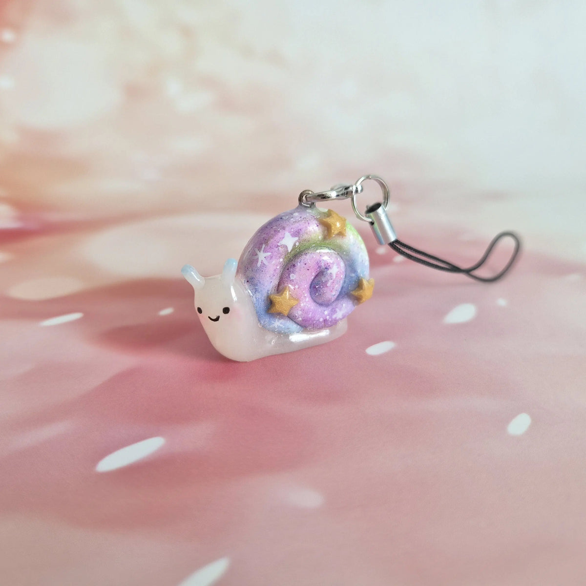 Snail: Clay Keychain, Charm, Handmade Clay Craft and Resin Charm LunaLikha