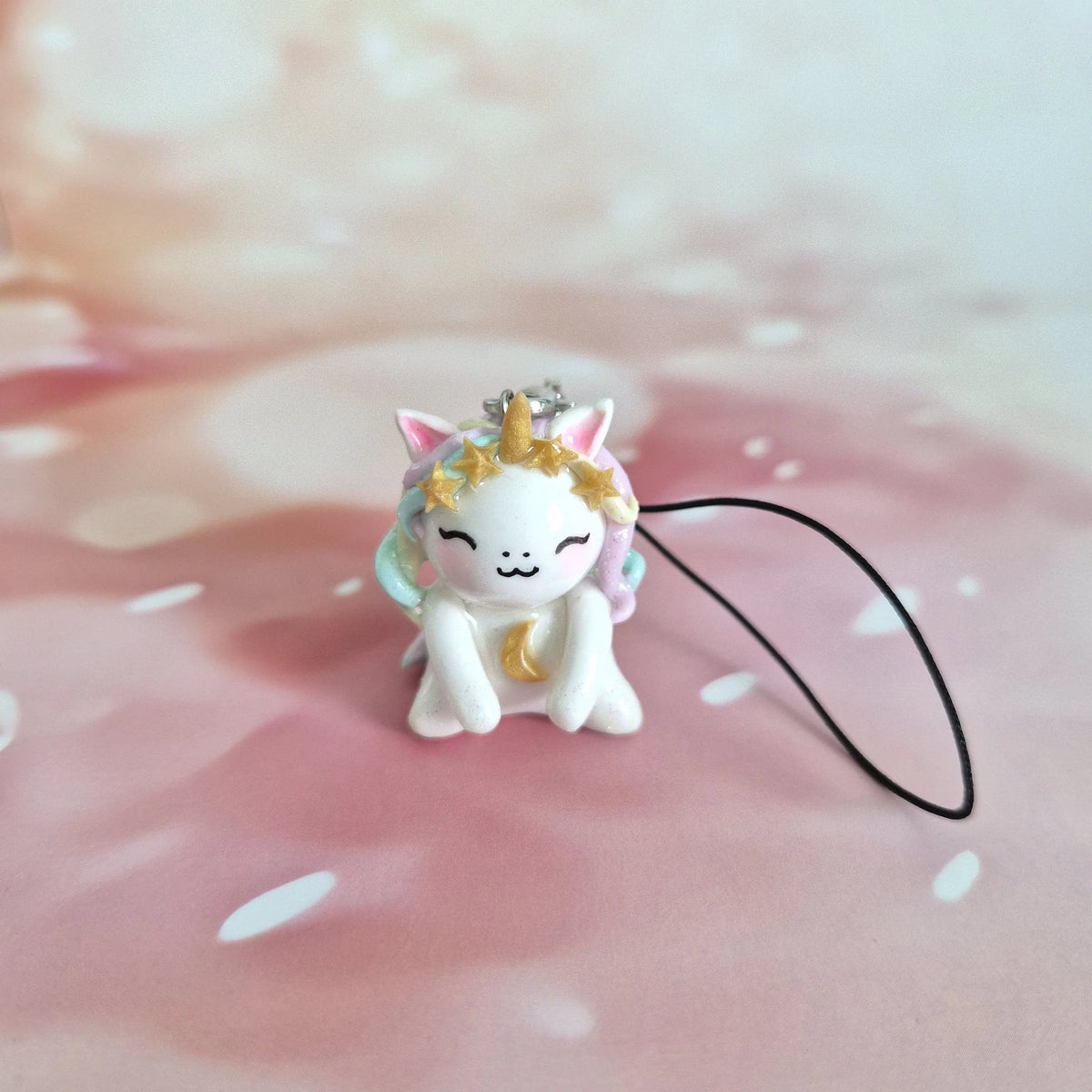 Unicorn: Clay Keychain, Charm, Handmade Clay Craft and Resin Charm LunaLikha
