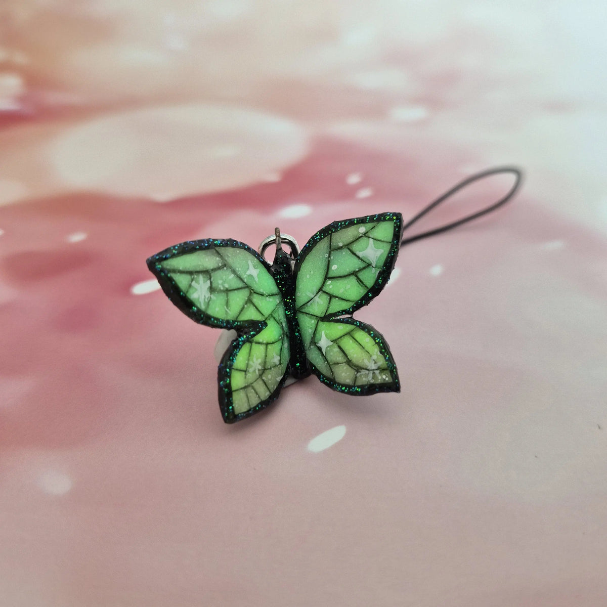 Butterfly: Clay Keychain, Charm, Handmade Clay Craft and Resin Charm LunaLikha