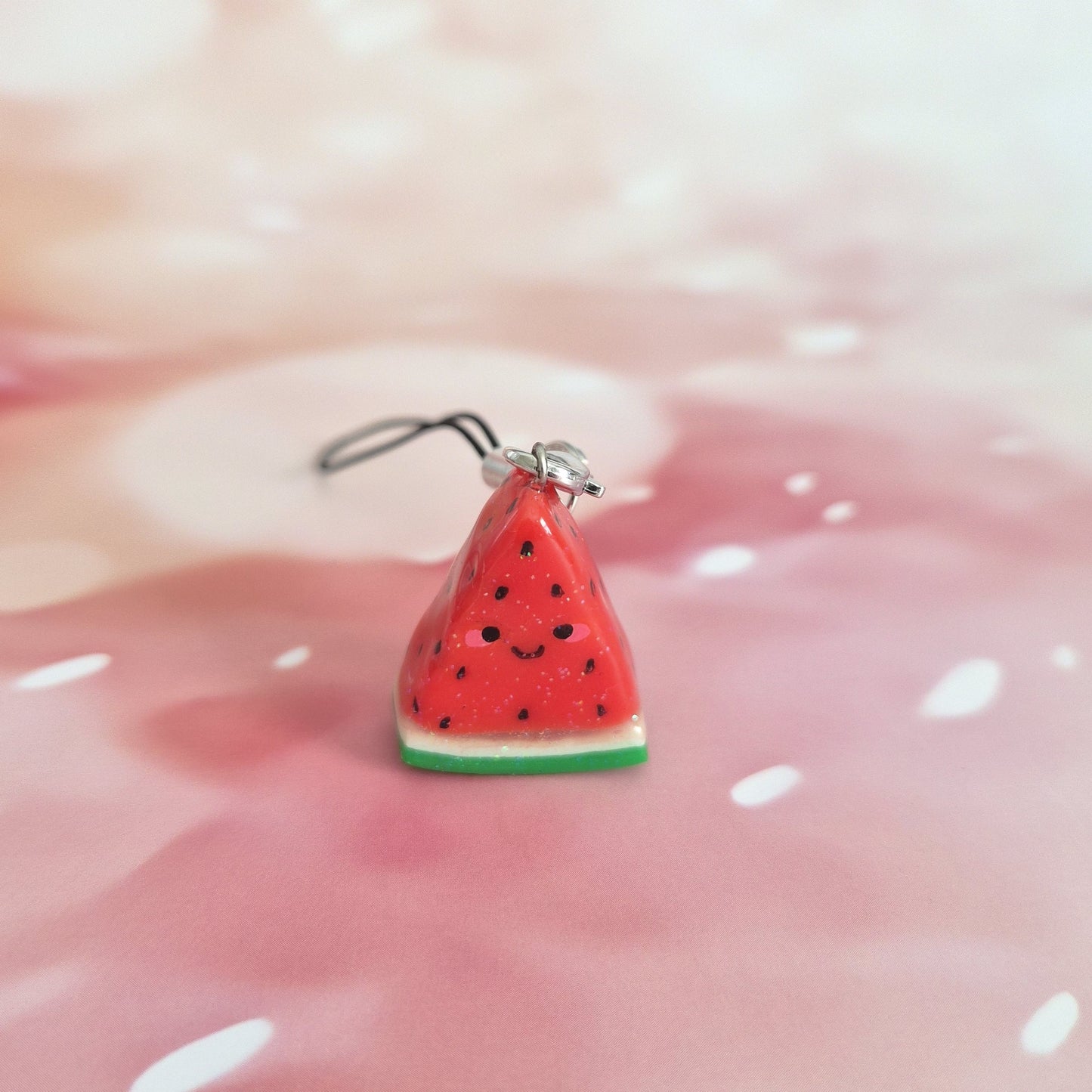 Watermelon: Clay Keychain, Charm, Handmade Clay Craft and Resin Charm