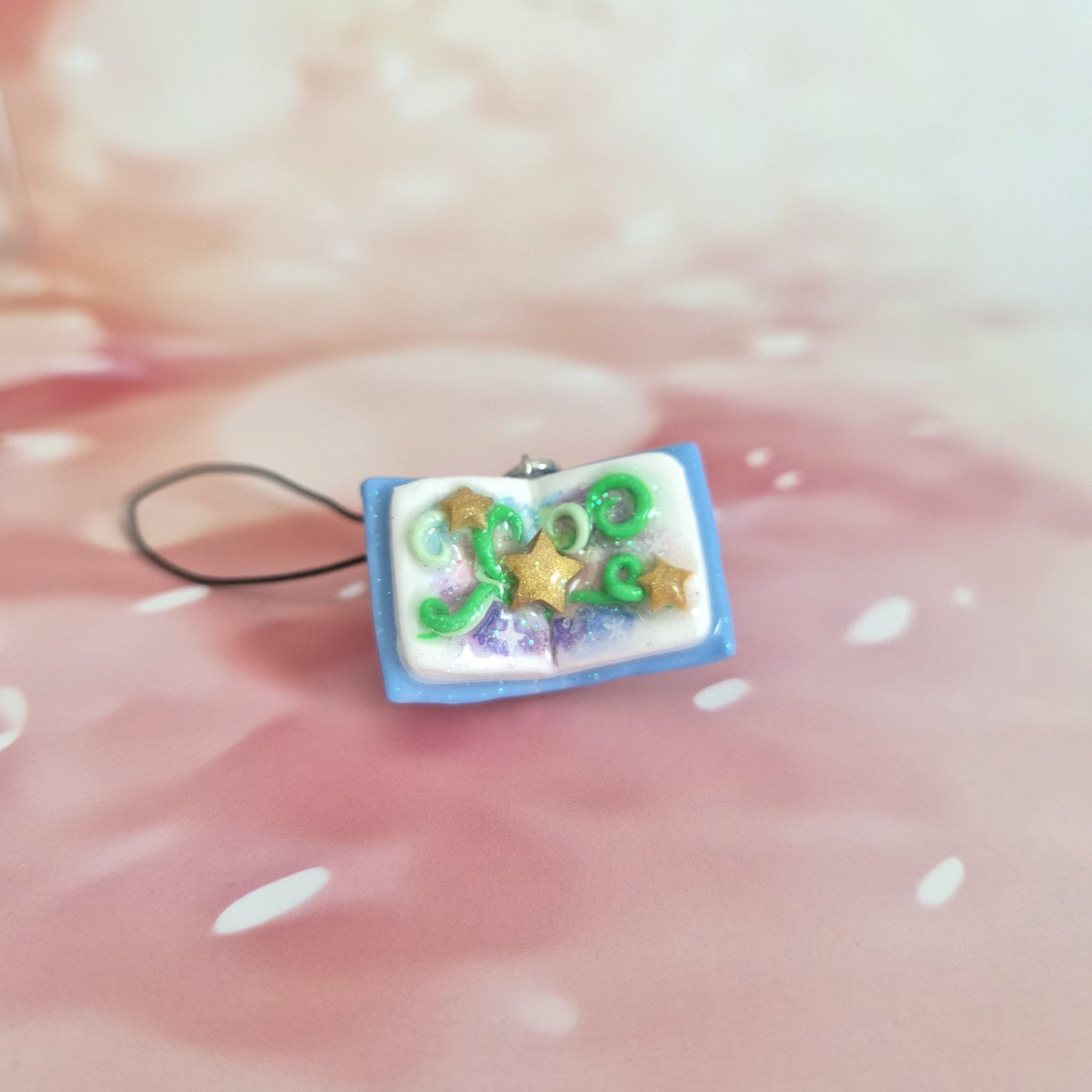 Space Book: Clay Keychain, Charm, Handmade Clay Craft and Resin Charm
