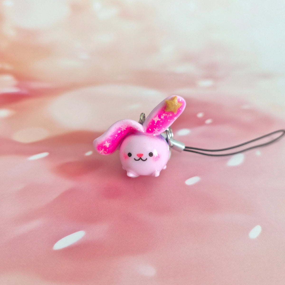 Bunny: Clay Keychain, Charm, Handmade Clay Craft and Resin Charm LunaLikha