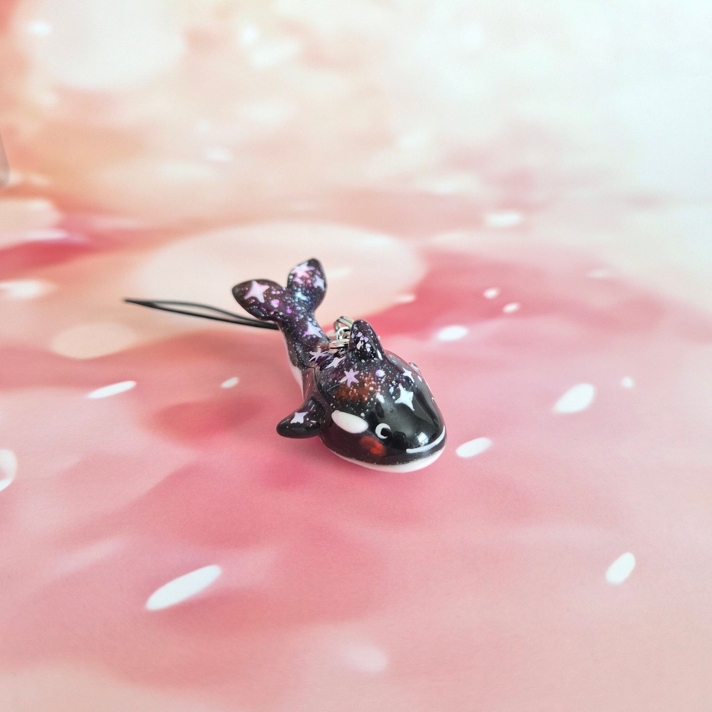 Whale: Clay Keychain, Charm, Handmade Clay Craft and Resin Charm