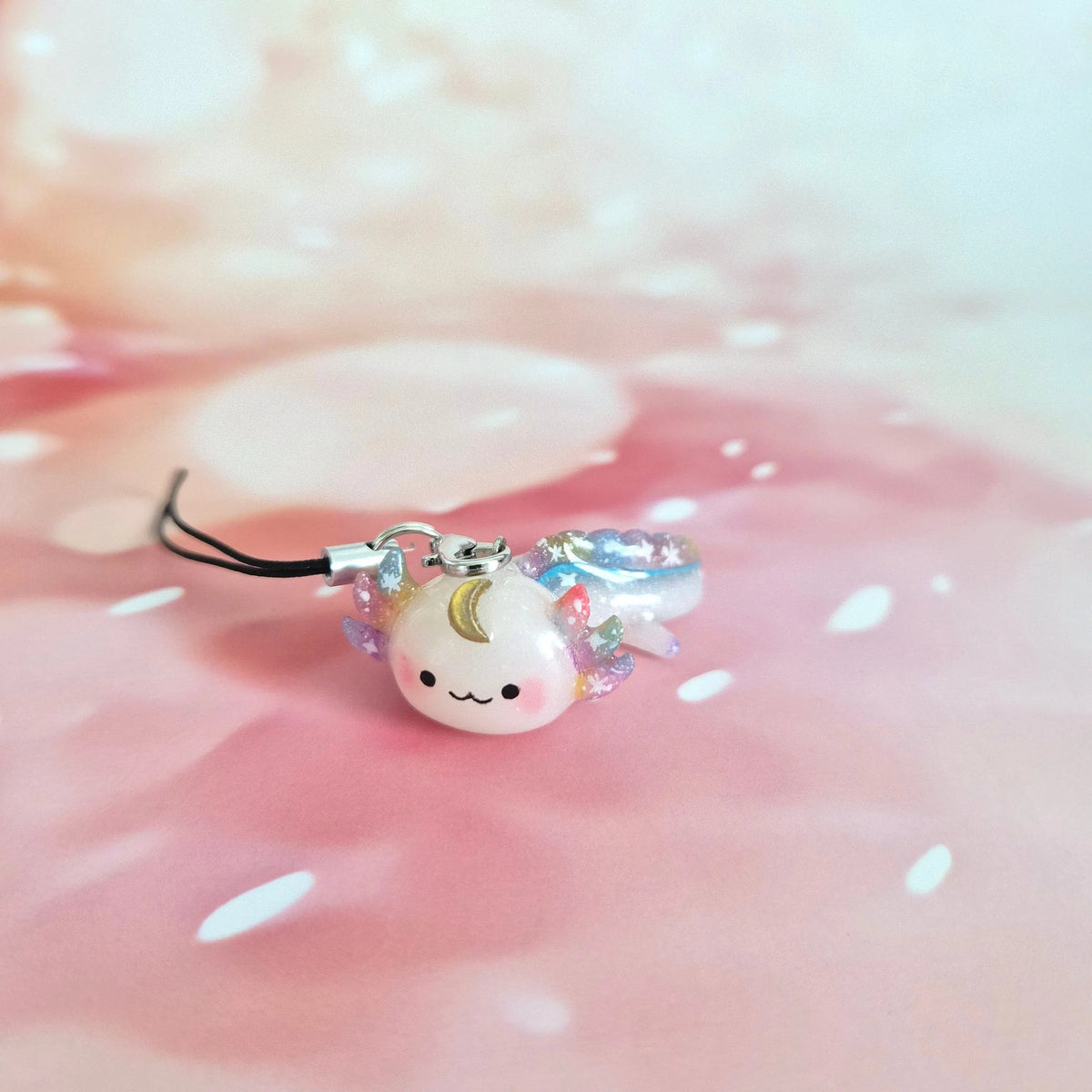 Axolotl: Clay Keychain, Charm, Handmade Clay Craft and Resin Charm LunaLikha