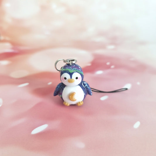 Penguin: Clay Keychain, Charm, Handmade Clay Craft and Resin Charm