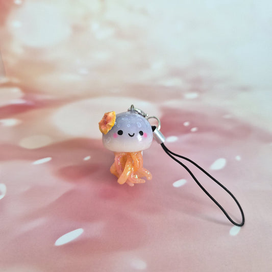 Jellyfish: Clay Keychain, Charm, Handmade Clay Craft and Resin Charm