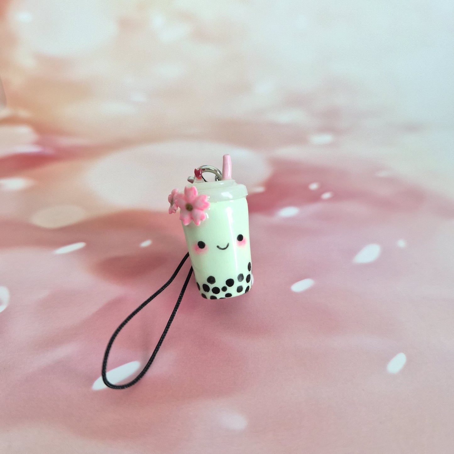 Milk Tea: Clay Keychain, Charm, Handmade Clay Craft and Resin Charm