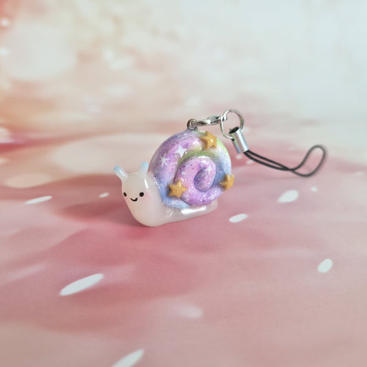 Snail: Clay Keychain, Charm, Handmade Clay Craft and Resin Charm