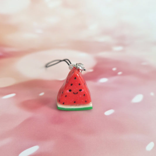Watermelon: Clay Keychain, Charm, Handmade Clay Craft and Resin Charm