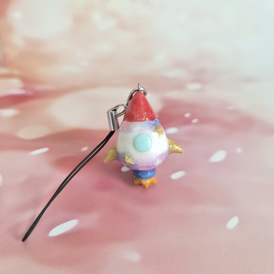 Rocket Ship: Clay Keychain, Charm, Handmade Clay Craft and Resin Charm
