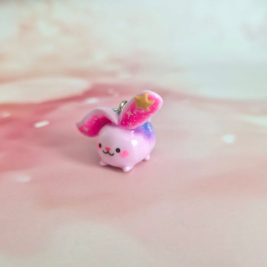Bunny: Clay Keychain, Charm, Handmade Clay Craft and Resin Charm