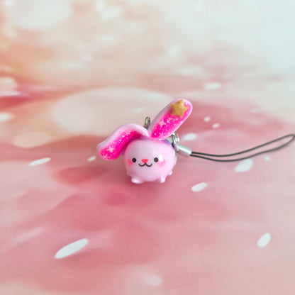 Bunny: Clay Keychain, Charm, Handmade Clay Craft and Resin Charm