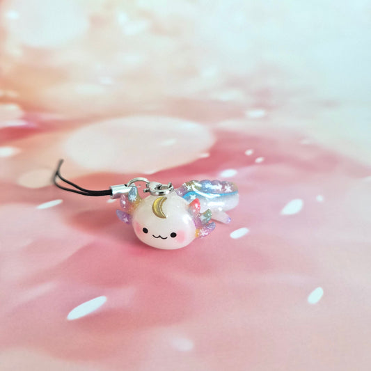 Axolotl: Clay Keychain, Charm, Handmade Clay Craft and Resin Charm