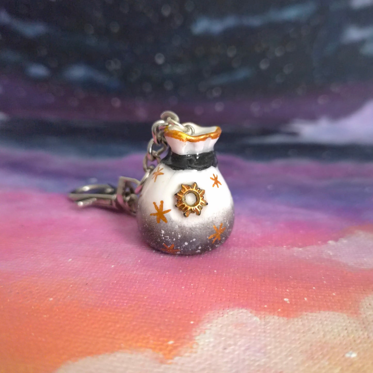 Magic Pouches: Clay Bag Keychain, Handmade Clay Craft and Resin Charm