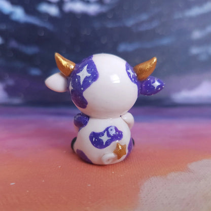 Clay Cow Desk Friend, Handmade Clay Craft and Resin Charm back