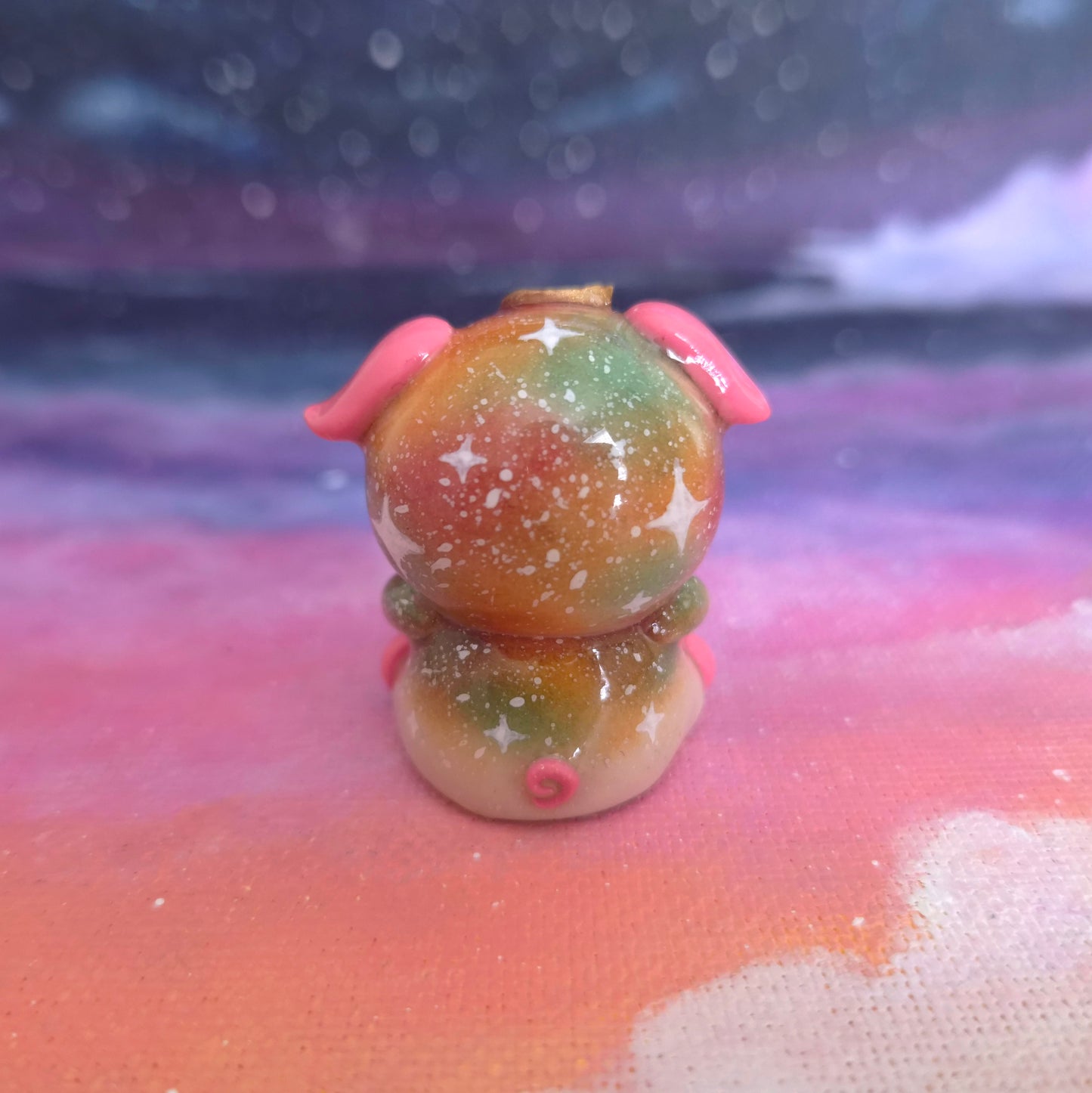 Cosmoink (Autumn Version): Clay Pig Desk Friend, Handmade Clay Craft and Resin Charm