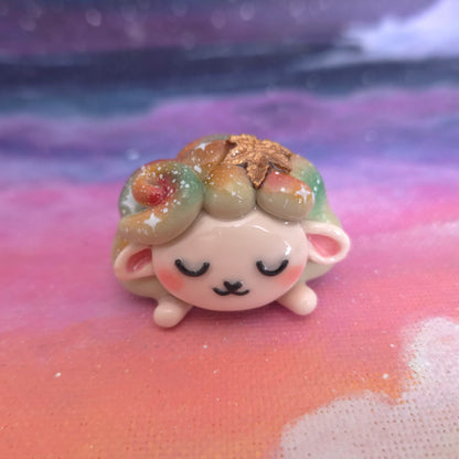 Shleepy (Autumn Version): Clay Sheep Desk Friend, Handmade Clay Craft and Resin Charm